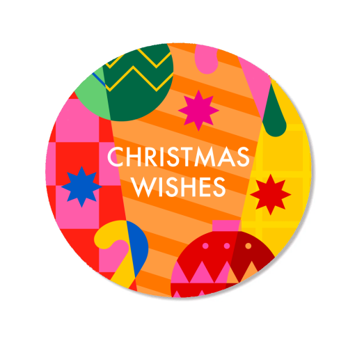 Christmas Wishes Geometric Xmas Design - Magnet by AbiGoLucky