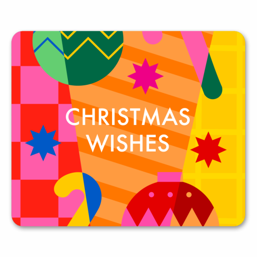 Christmas Wishes Geometric Xmas Design - mouse mat by AbiGoLucky
