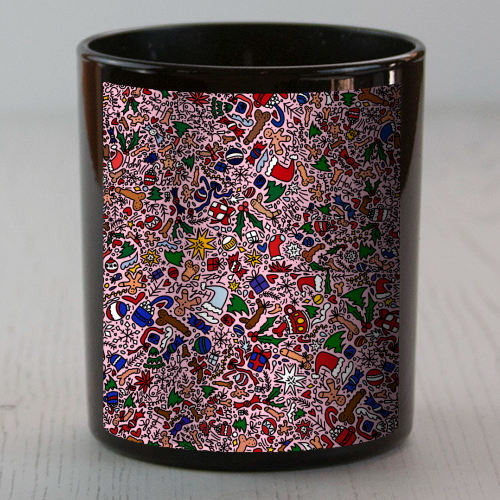 Christmass naughty pattern - scented candle by andrea zuza