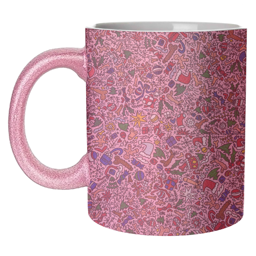 Christmass naughty pattern - unique mug by andrea zuza