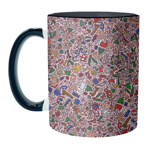 Christmass naughty pattern - unique mug by andrea zuza