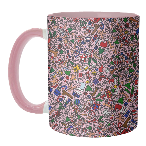 Christmass naughty pattern - unique mug by andrea zuza