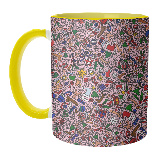 Christmass naughty pattern - unique mug by andrea zuza