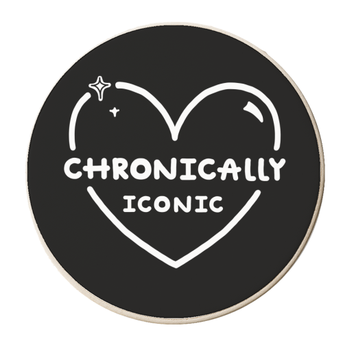 Chronically Iconic - personalised beer coaster by Nicola Box