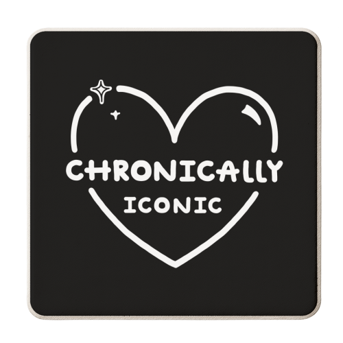Chronically Iconic - personalised beer coaster by Nicola Box
