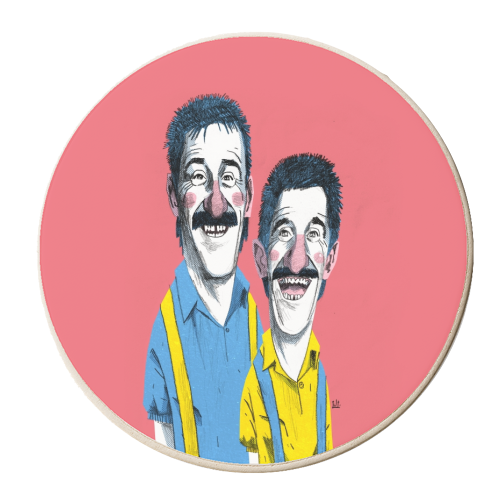 Chuckle Brothers - personalised beer coaster by Alexander Jackson