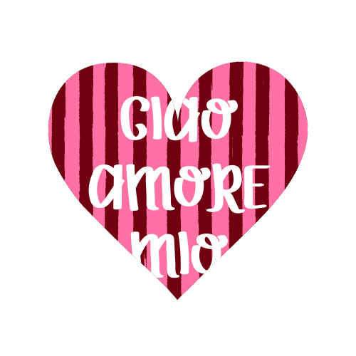 Ciao Amore Mio Pink Retro Stripes - Magnet by EZbie