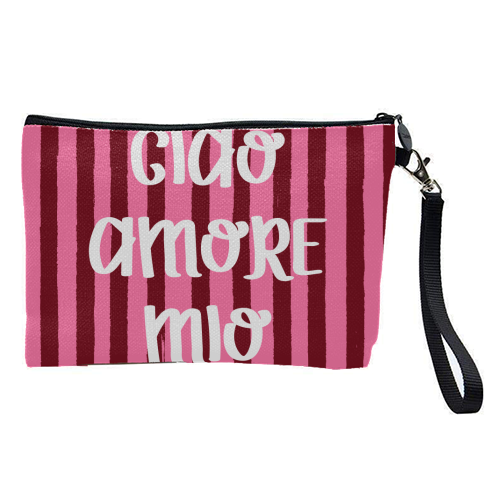 Ciao Amore Mio Pink Retro Stripes - pretty makeup bag by EZbie