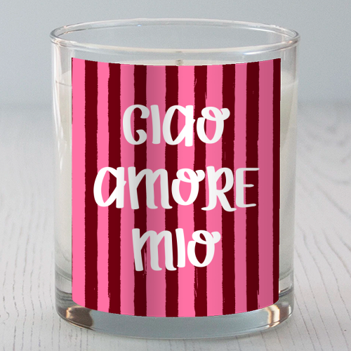 Ciao Amore Mio Pink Retro Stripes - scented candle by EZbie