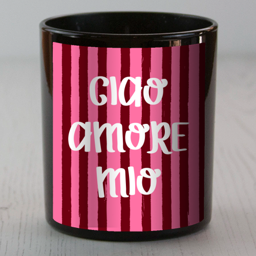Ciao Amore Mio Pink Retro Stripes - scented candle by EZbie
