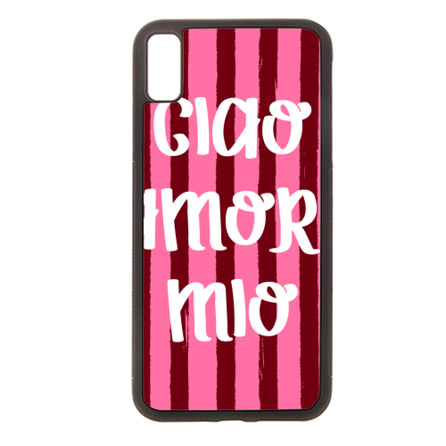 Ciao Amore Mio Pink Retro Stripes - stylish phone case by EZbie