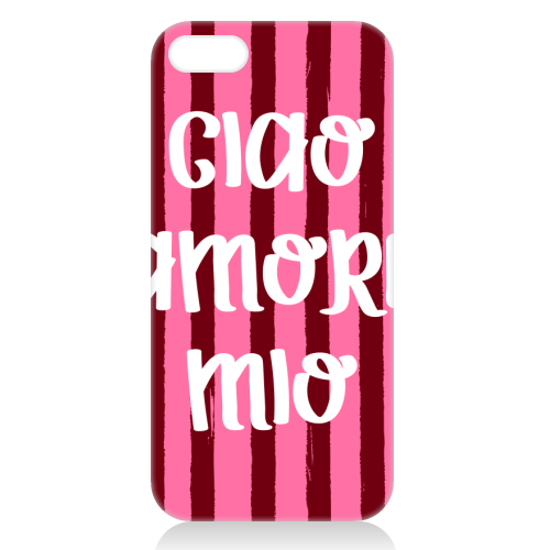 Ciao Amore Mio Pink Retro Stripes - unique phone case by EZbie