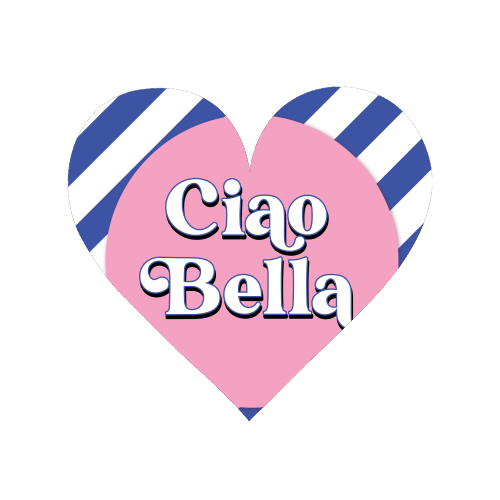 CIAO BELLA - HELLO BEAUTIFUL - BLUE PINK STRIPE - Magnet by Mad Philomena