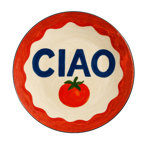 Ciao Tomato - Circle Sticker by Ms Doodle