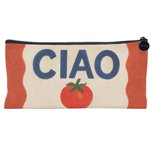 Ciao Tomato - flat pencil case by Ms Doodle