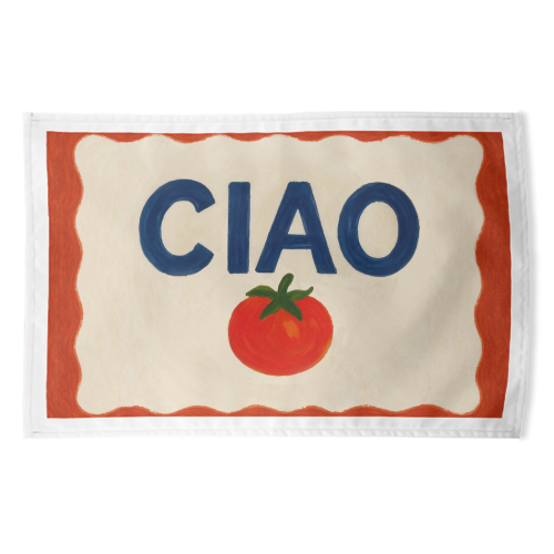 Ciao Tomato - funny tea towel by Ms Doodle