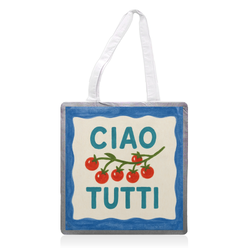Ciao Tutti - printed canvas tote bag by Ms Doodle
