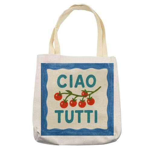 Ciao Tutti - printed canvas tote bag by Ms Doodle