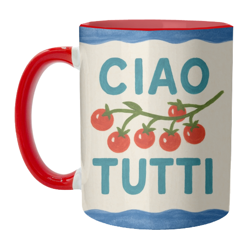 Ciao Tutti - unique mug by Ms Doodle