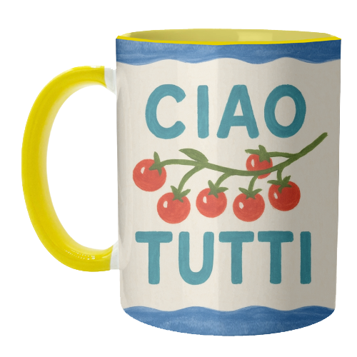 Ciao Tutti - unique mug by Ms Doodle
