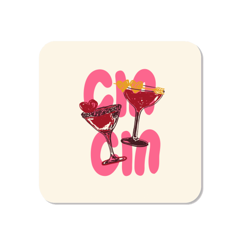 Cin Cin Heart Cocktail Illustration - Magnet by EZbie