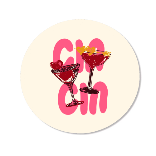 Cin Cin Heart Cocktail Illustration - Magnet by EZbie