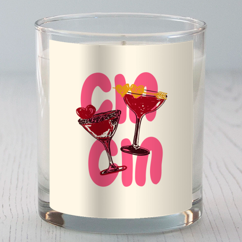 Cin Cin Heart Cocktail Illustration - scented candle by EZbie