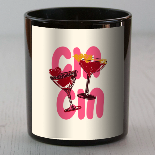Cin Cin Heart Cocktail Illustration - scented candle by EZbie