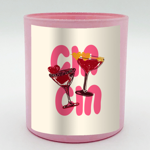 Cin Cin Heart Cocktail Illustration - scented candle by EZbie