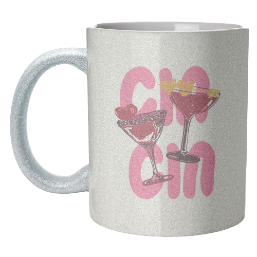 Cin Cin Heart Cocktail Illustration - unique mug by EZbie