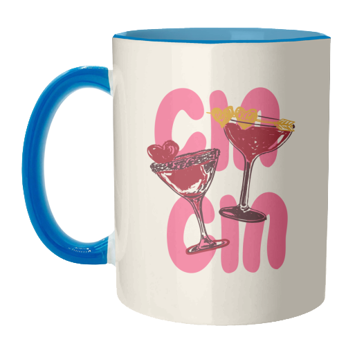 Cin Cin Heart Cocktail Illustration - unique mug by EZbie