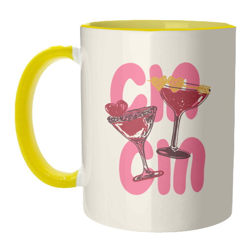 Cin Cin Heart Cocktail Illustration - unique mug by EZbie