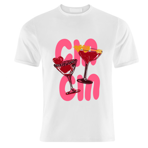 Cin Cin Heart Cocktail Illustration - unique t shirt by EZbie