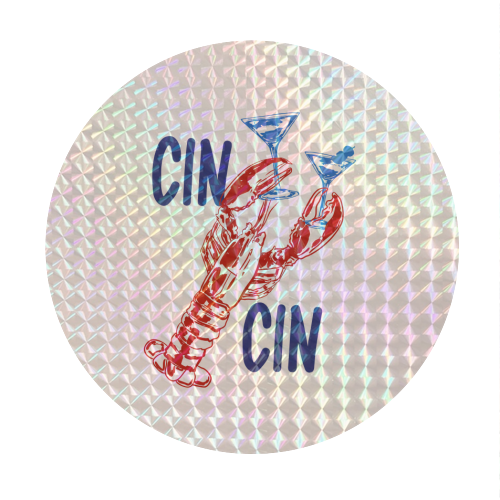 Cin Cin Lobster Illustration - Circle Sticker by EZbie