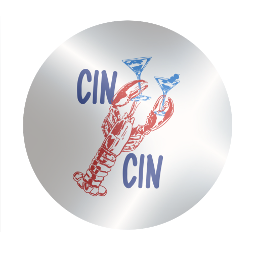 Cin Cin Lobster Illustration - Circle Sticker by EZbie