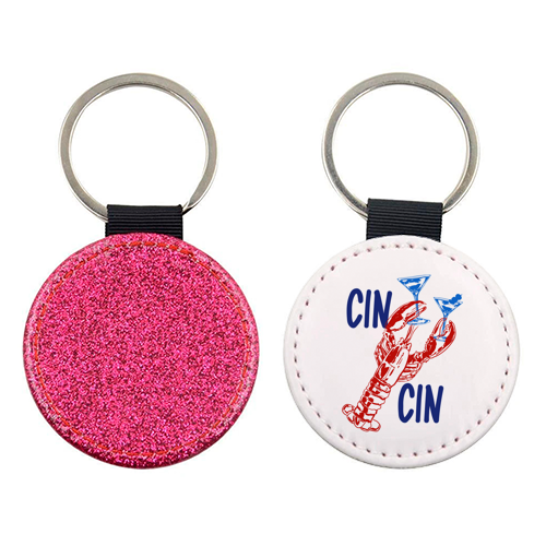Cin Cin Lobster Illustration - keyring by EZbie