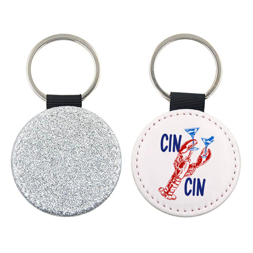 Cin Cin Lobster Illustration - keyring by EZbie