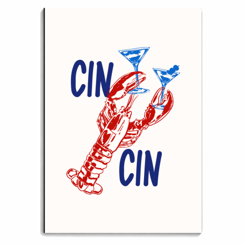 Cin Cin Lobster Illustration - personalised A4, A5, A6 notebook by EZbie