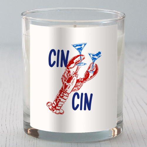 Cin Cin Lobster Illustration - scented candle by EZbie