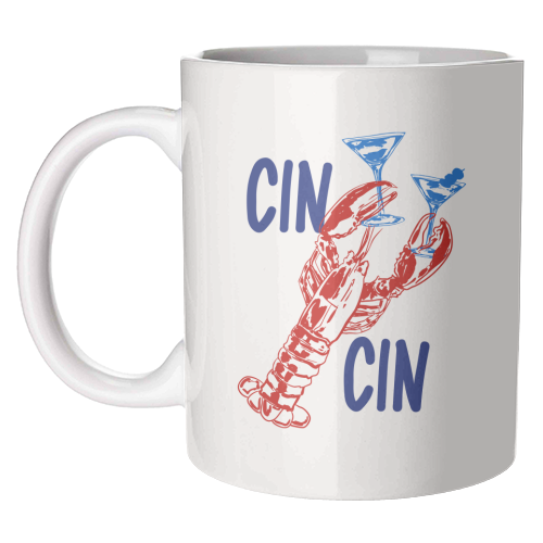 Cin Cin Lobster Illustration - unique mug by EZbie
