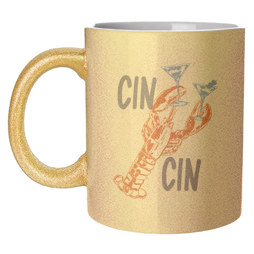 Cin Cin Lobster Illustration - unique mug by EZbie