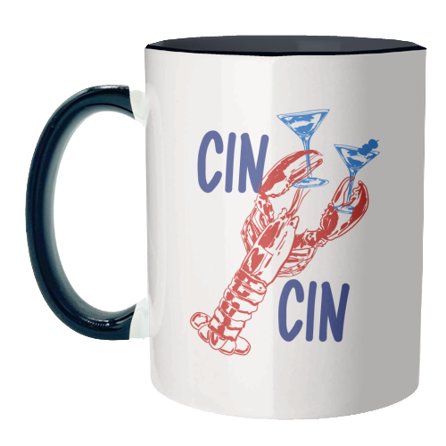 Cin Cin Lobster Illustration - unique mug by EZbie