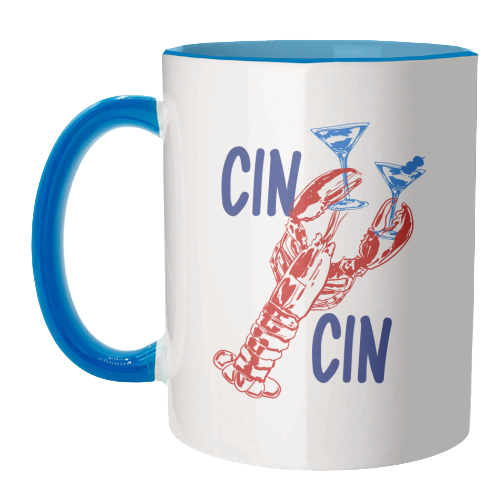 Cin Cin Lobster Illustration - unique mug by EZbie