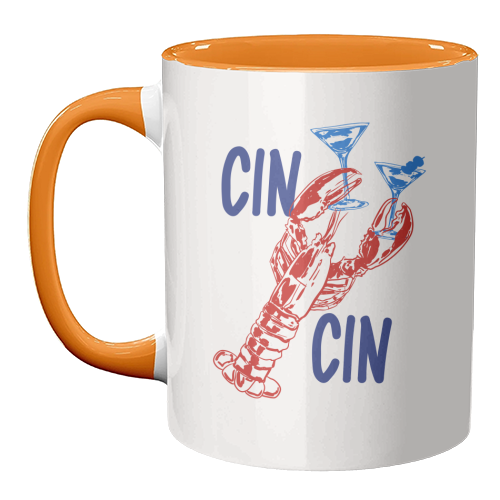 Cin Cin Lobster Illustration - unique mug by EZbie