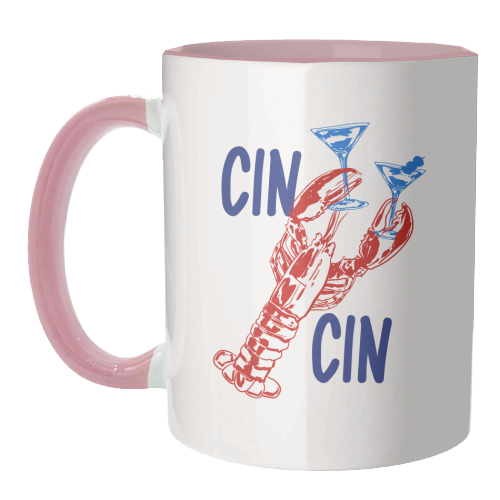 Cin Cin Lobster Illustration - unique mug by EZbie