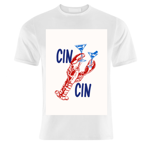 Cin Cin Lobster Illustration - unique t shirt by EZbie