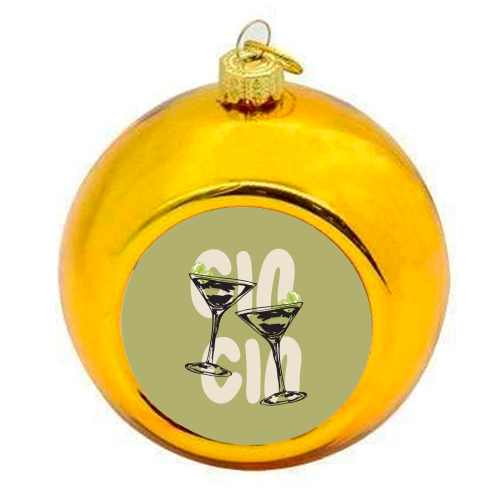 Cin Cin Martini Cocktail Vintage Illustration - colourful christmas bauble by EZbie