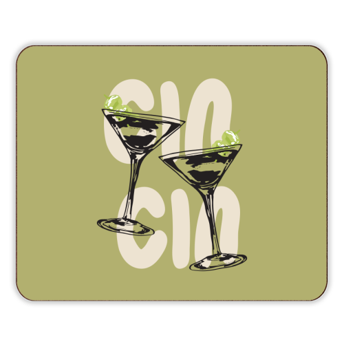 Cin Cin Martini Cocktail Vintage Illustration - designer placemat by EZbie