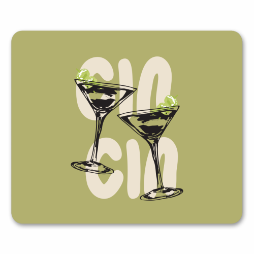 Cin Cin Martini Cocktail Vintage Illustration - mouse mat by EZbie