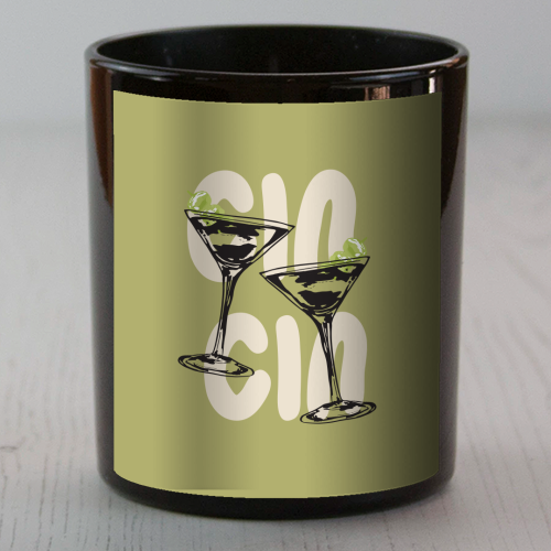 Cin Cin Martini Cocktail Vintage Illustration - scented candle by EZbie